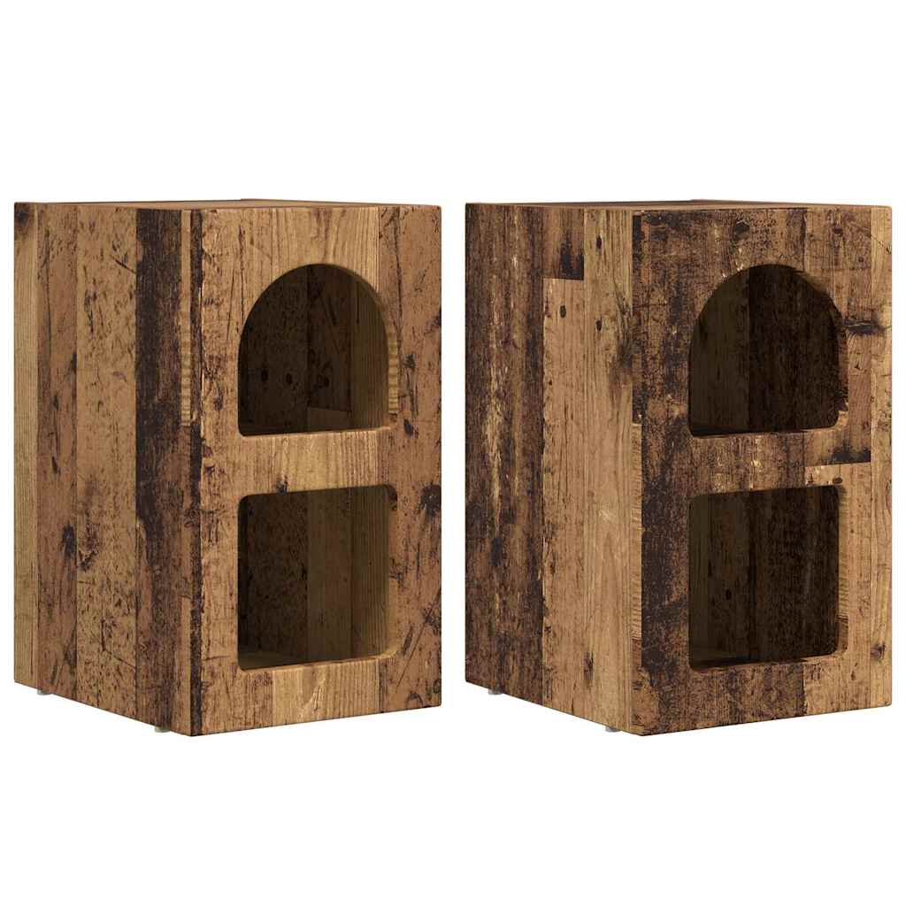 vidaXL Stolik nocny 2 pcs Stare drewno 29,5 x 33,5 x 50 cm