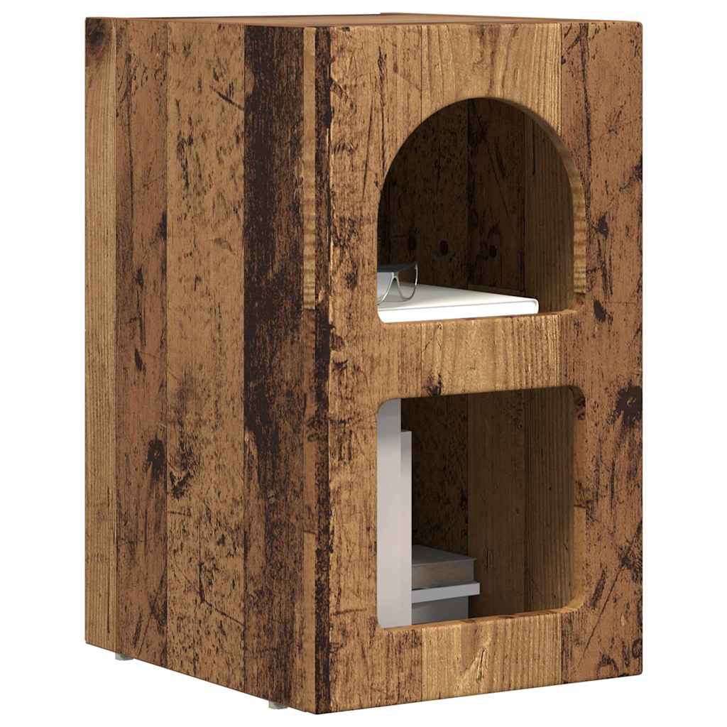 vidaXL Stolik nocny 2 pcs Stare drewno 29,5 x 33,5 x 50 cm