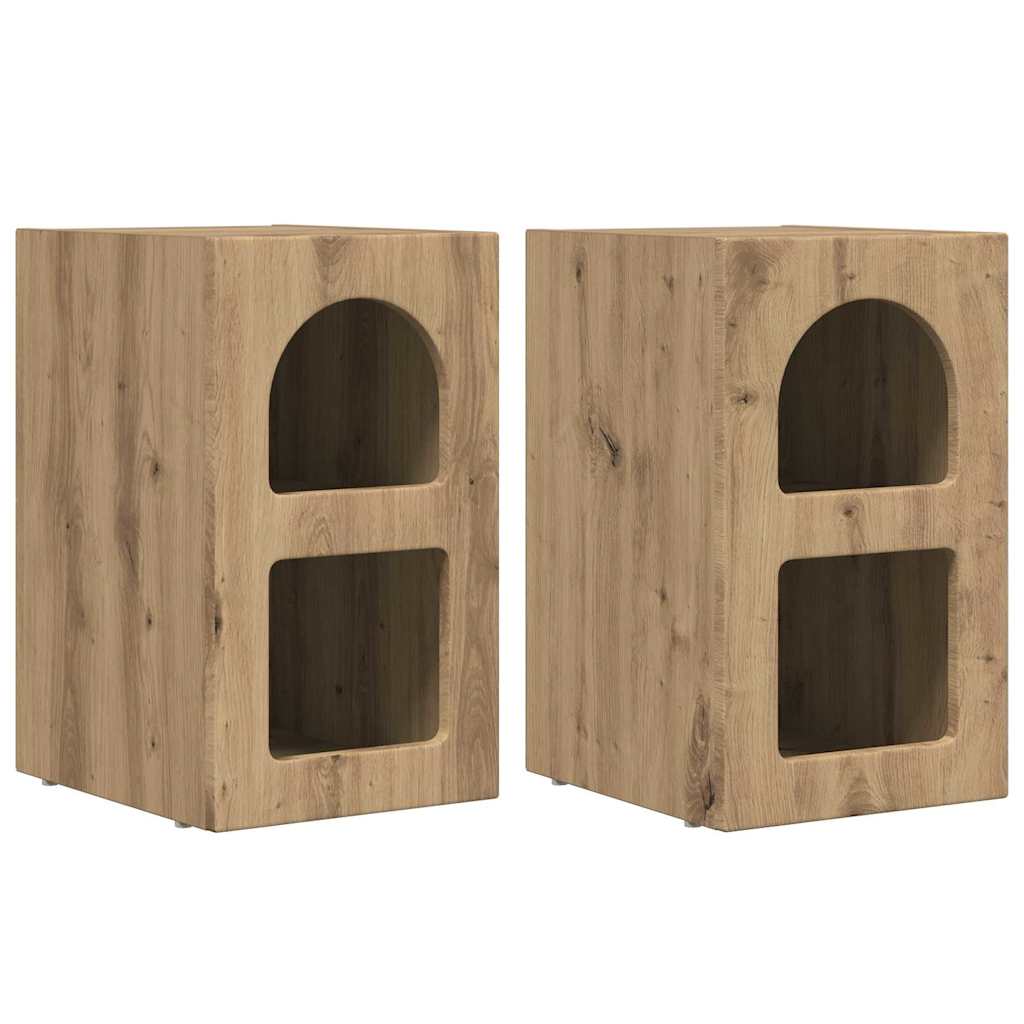 vidaXL Stolik nocny 2 pcs Dąb rzemieślniczy 29,5 x 33,5 x 50 cm
