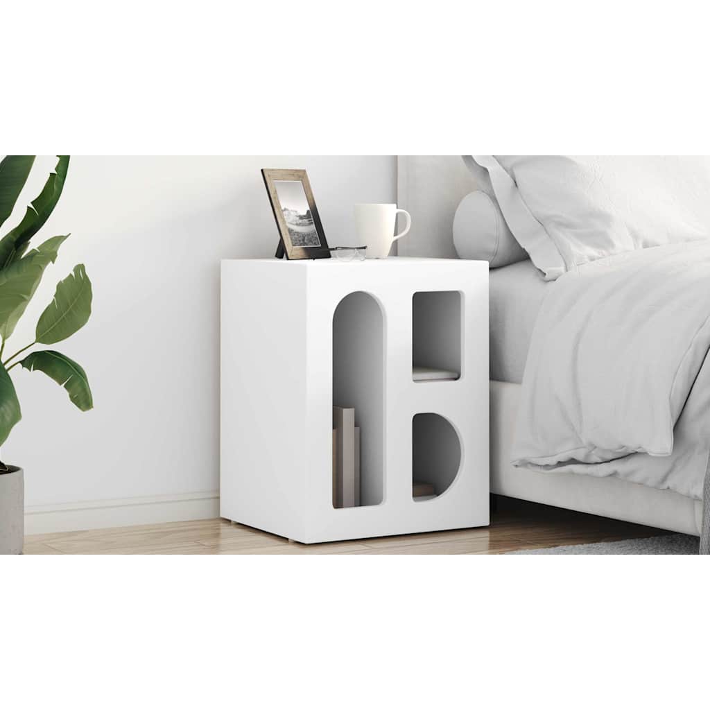vidaXL Stolik nocny ELST Biały 40 x 35 x 50 cm Drewno inżynieryjne