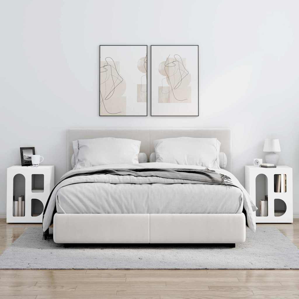 vidaXL Stolik nocny 2 pcs Biały 40 x 35 x 50 cm