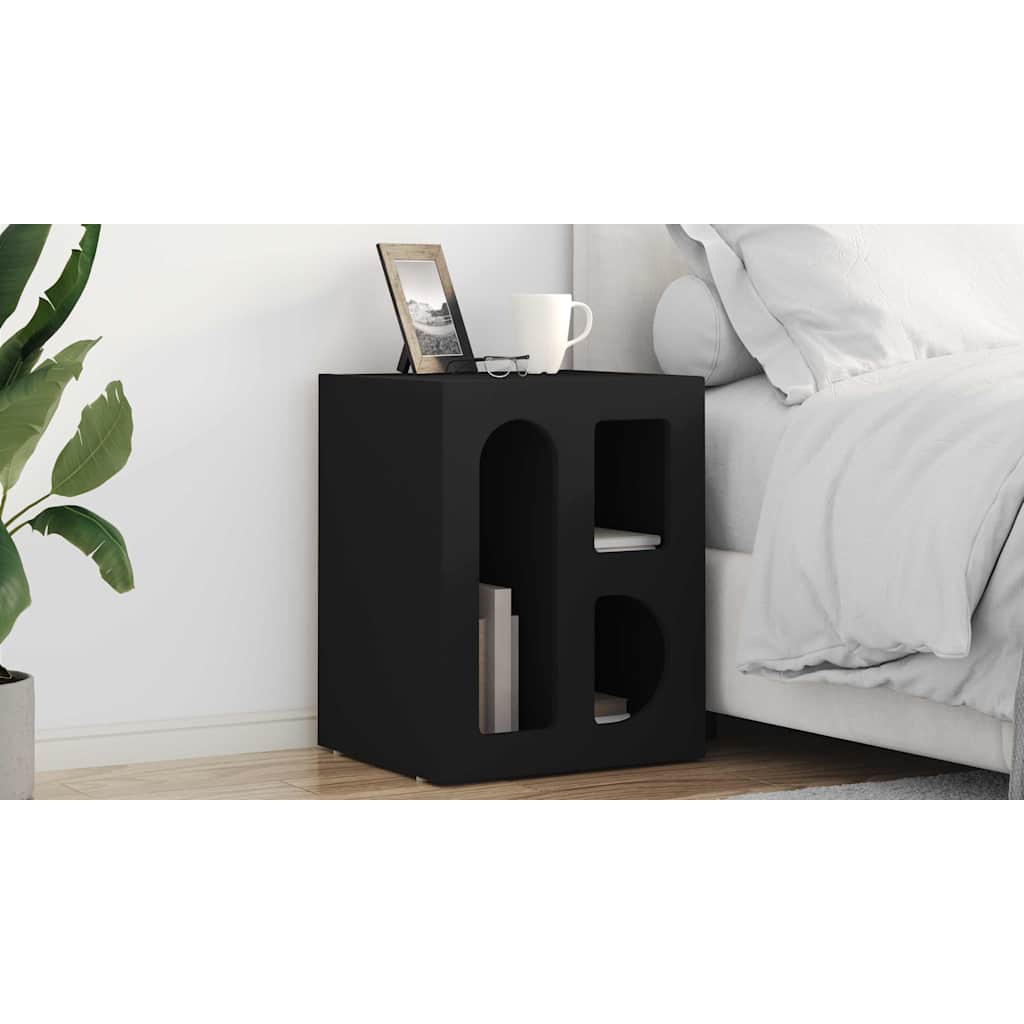 vidaXL Stolik nocny ELST Czarny 40 x 35 x 50 cm Drewno inżynieryjne