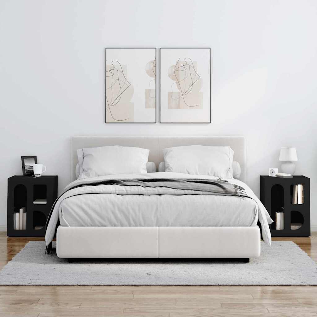 vidaXL Stolik nocny 2 pcs Czarny 40 x 35 x 50 cm