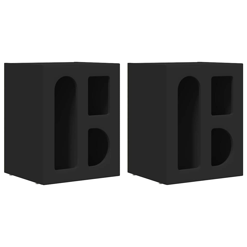 vidaXL Stolik nocny 2 pcs Czarny 40 x 35 x 50 cm