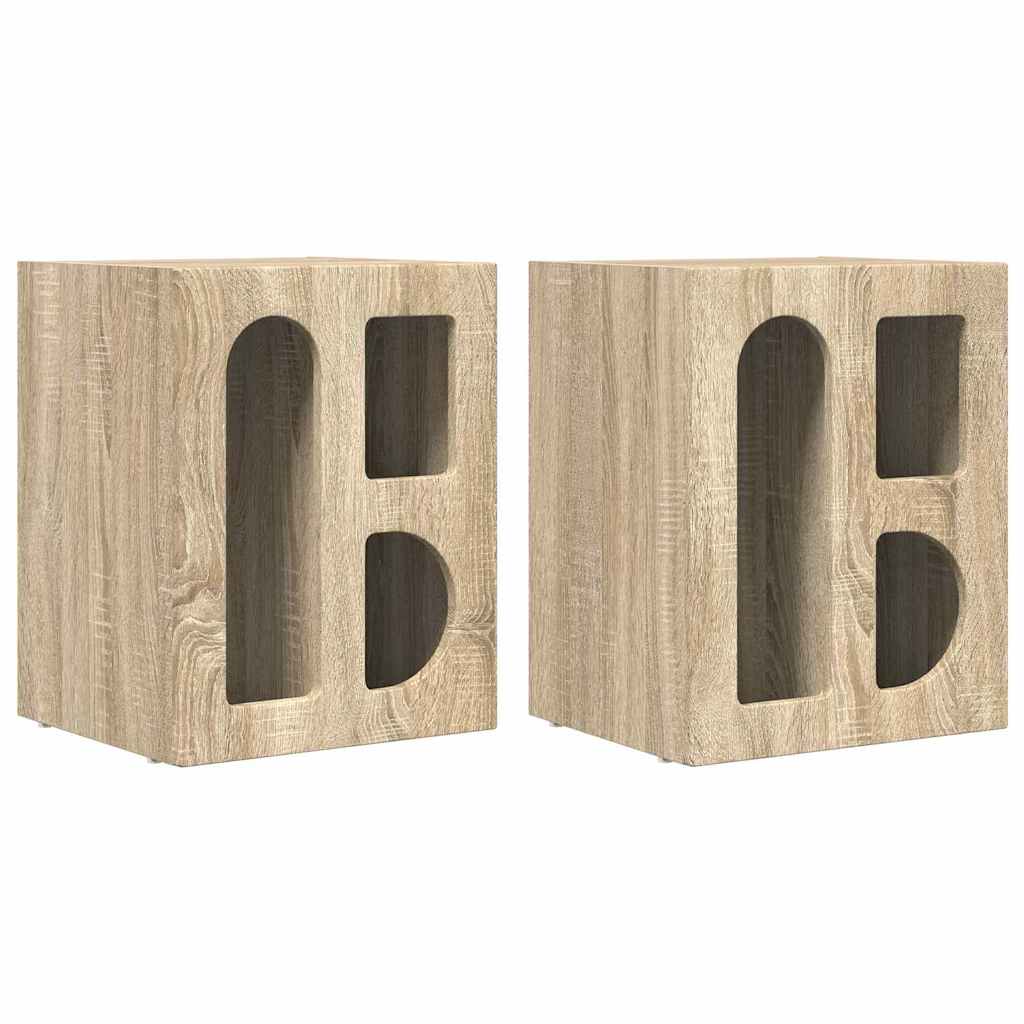 vidaXL Stolik nocny 2 pcs Dąb Sonoma 40 x 35 x 50 cm