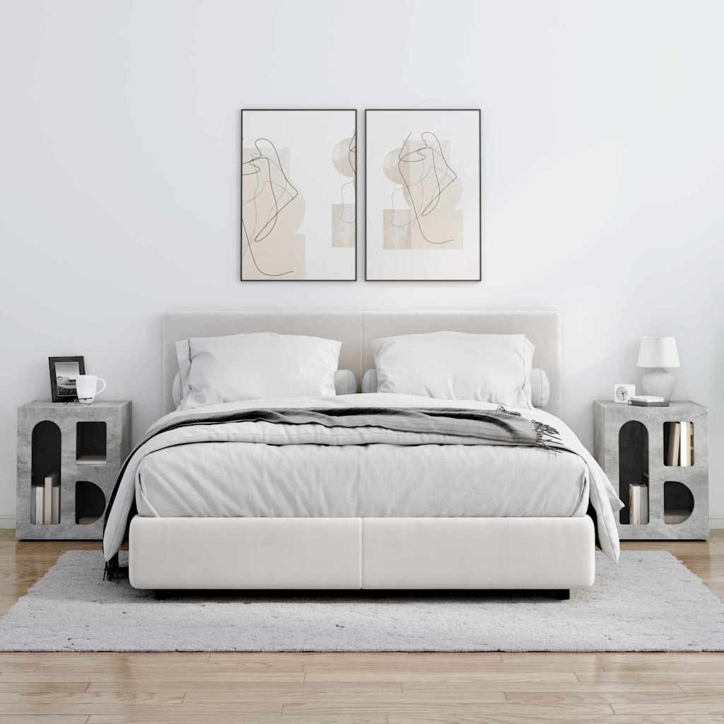 vidaXL Stolik nocny 2 pcs Betonowy szary 40 x 35 x 50 cm