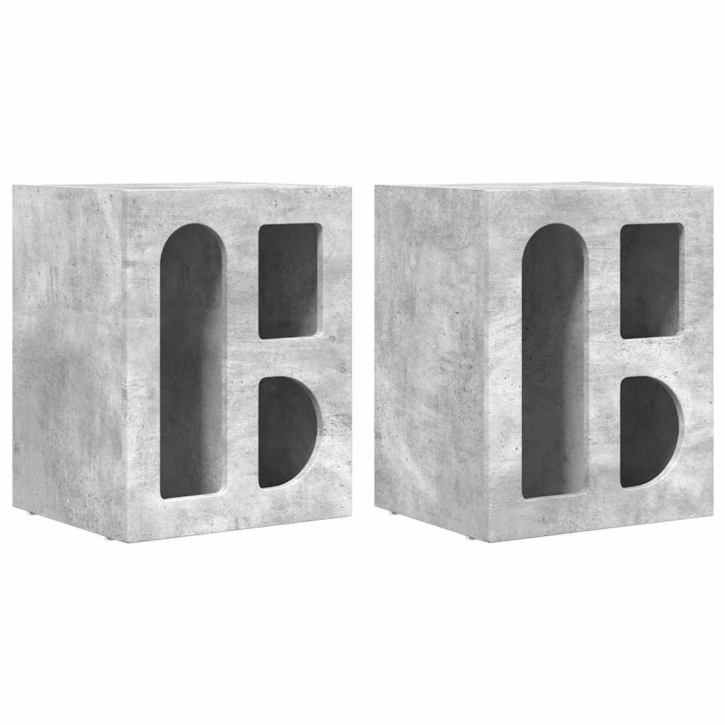 vidaXL Stolik nocny 2 pcs Betonowy szary 40 x 35 x 50 cm