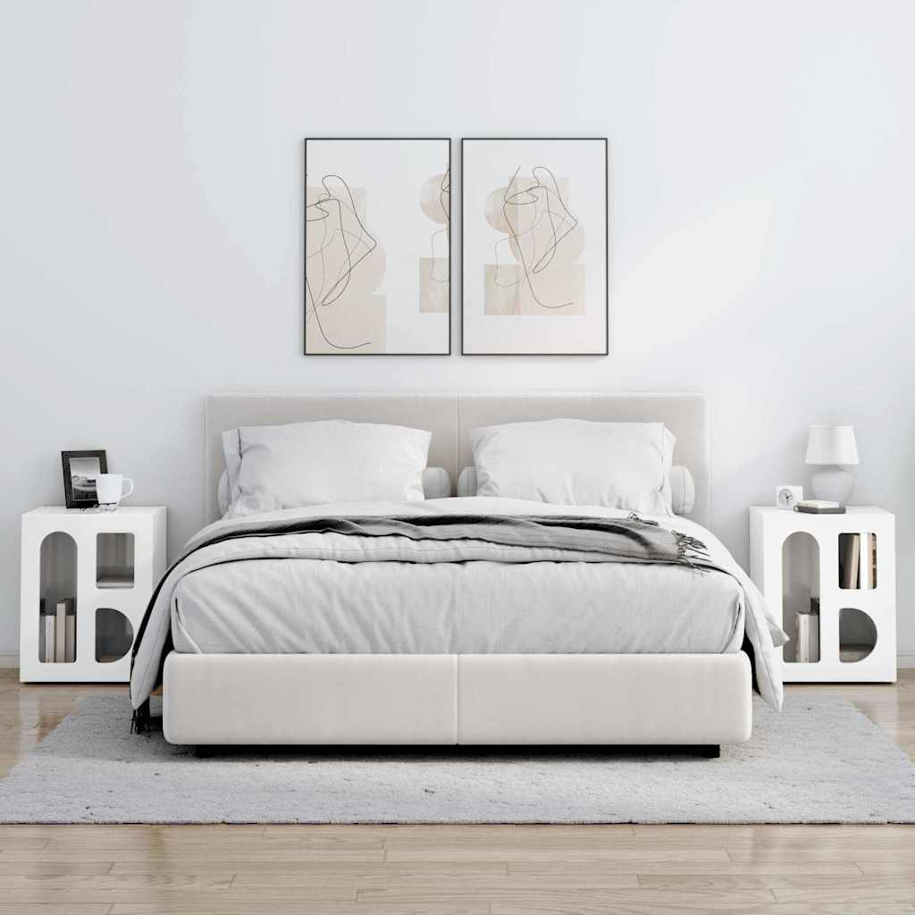 vidaXL Stolik nocny 2 pcs Wysoki połysk biały 40 x 35 x 50 cm