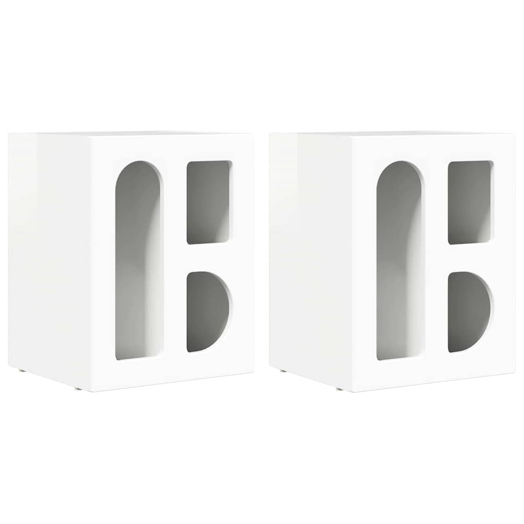 vidaXL Stolik nocny 2 pcs Wysoki połysk biały 40 x 35 x 50 cm