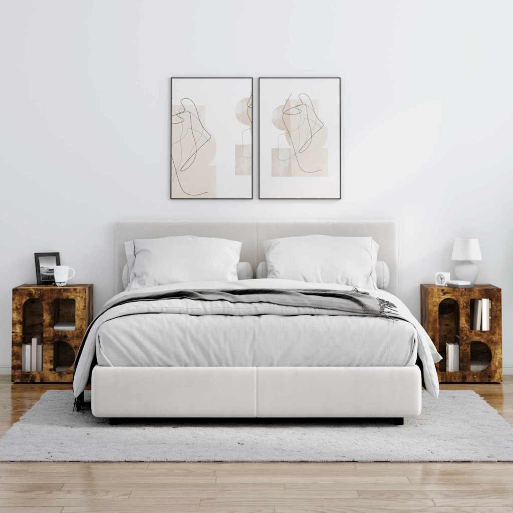 vidaXL Stolik nocny 2 pcs Dąb wędzony 40 x 35 x 50 cm