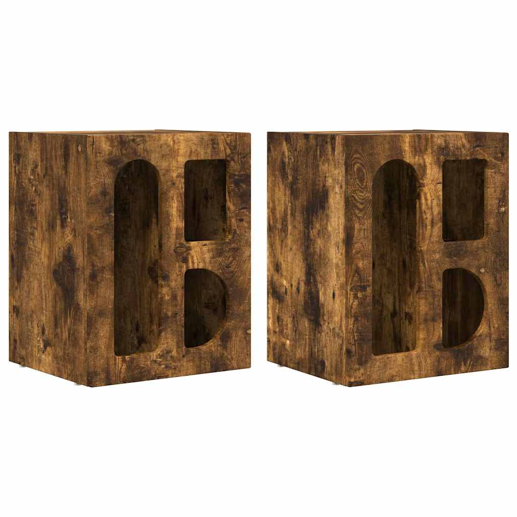 vidaXL Stolik nocny 2 pcs Dąb wędzony 40 x 35 x 50 cm