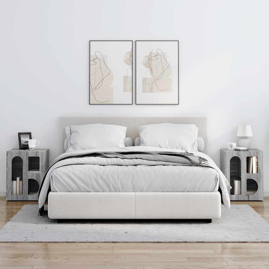 vidaXL Stolik nocny 2 pcs Szary Sonoma 40 x 35 x 50 cm