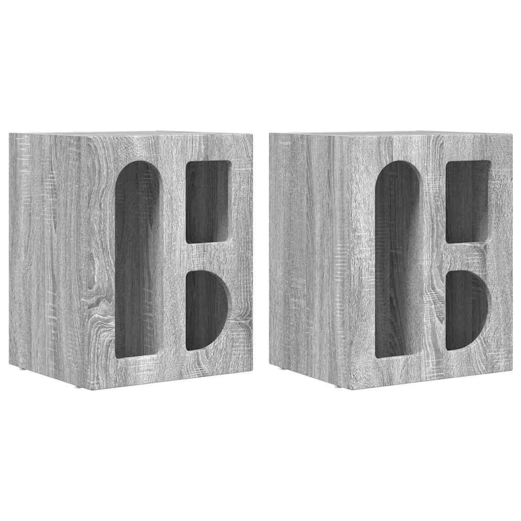 vidaXL Stolik nocny 2 pcs Szary Sonoma 40 x 35 x 50 cm