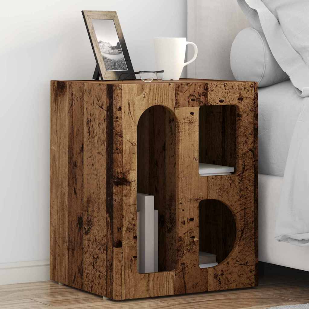 vidaXL Stolik nocny Stare drewno 40 x 35 x 50 cm