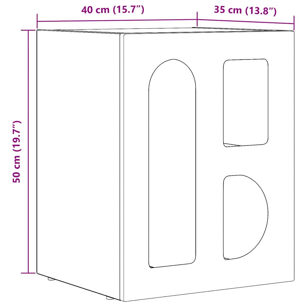 vidaXL Stolik nocny Stare drewno 40 x 35 x 50 cm