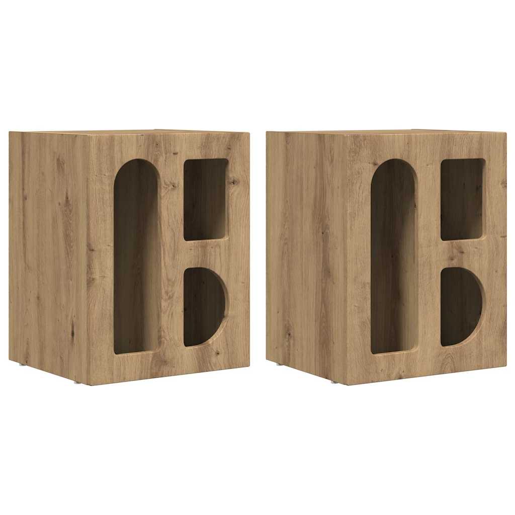 vidaXL Stolik nocny 2 pcs Dąb rzemieślniczy 40 x 35 x 50 cm