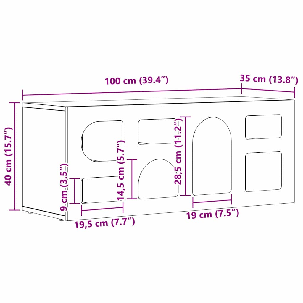 vidaXL Szafka pod telewizor Betonowy szary 100 x 35 x 40 cm