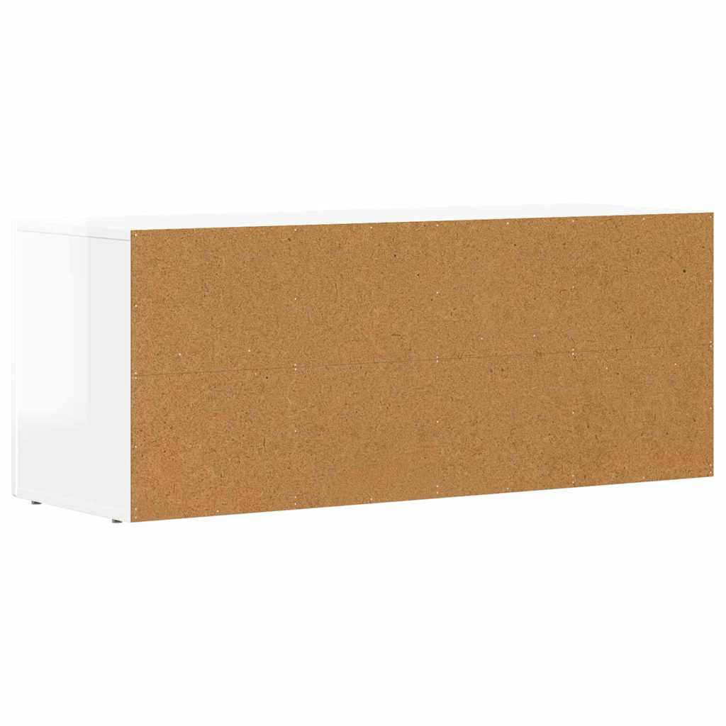 vidaXL Szafka pod telewizor Wysoki połysk biały 100 x 35 x 40 cm
