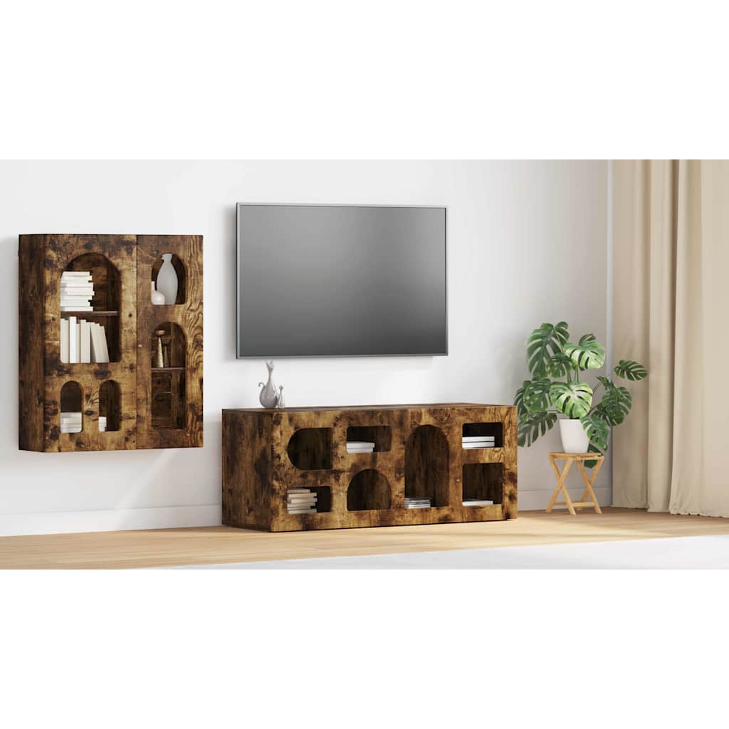 vidaXL Szafka pod telewizor ELST 100 x 35 x 40 cm Dąb wędzony