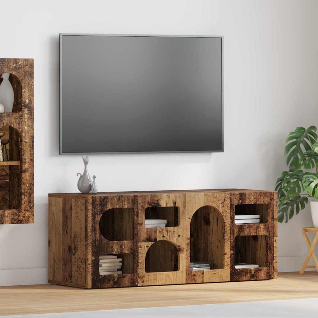 vidaXL Szafka pod telewizor Stare drewno 100 x 35 x 40 cm