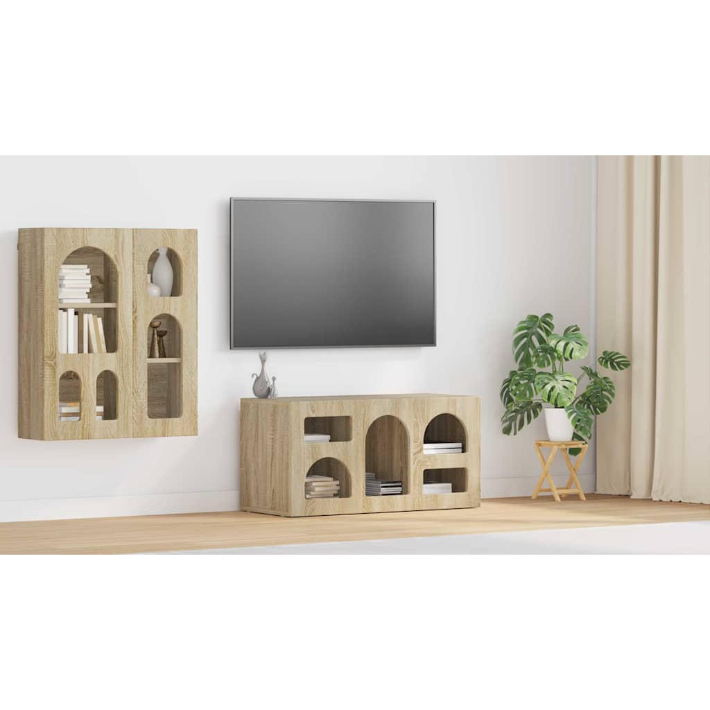 vidaXL Szafka pod telewizor ELST 80 x 35 x 40 cm Dąb Sonoma