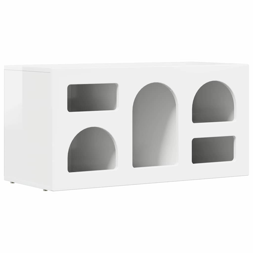 vidaXL Szafka pod telewizor ELST 80 x 35 x 40 cm Wysoki połysk biały