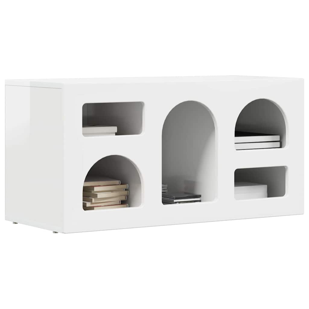 vidaXL Szafka pod telewizor Wysoki połysk biały 80 x 35 x 40 cm
