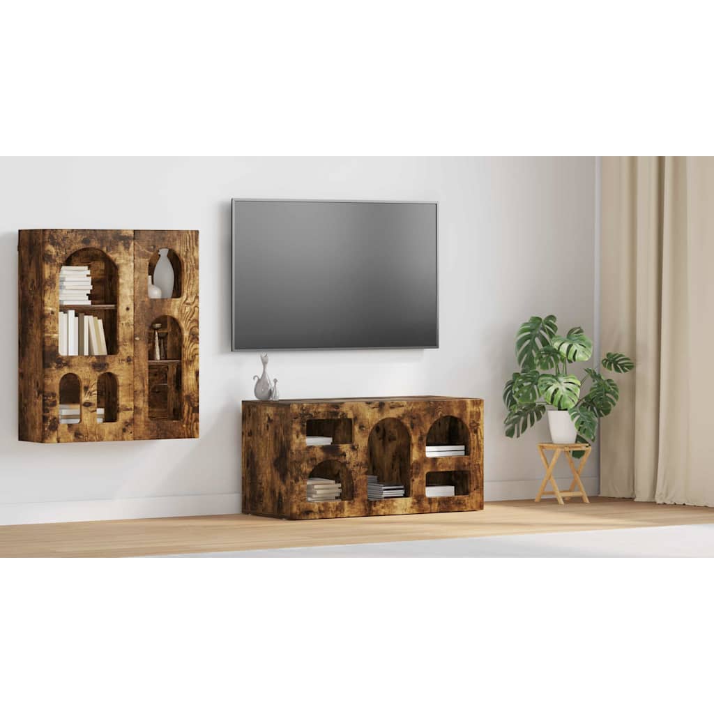 vidaXL Szafka pod telewizor ELST 80 x 35 x 40 cm Dąb wędzony