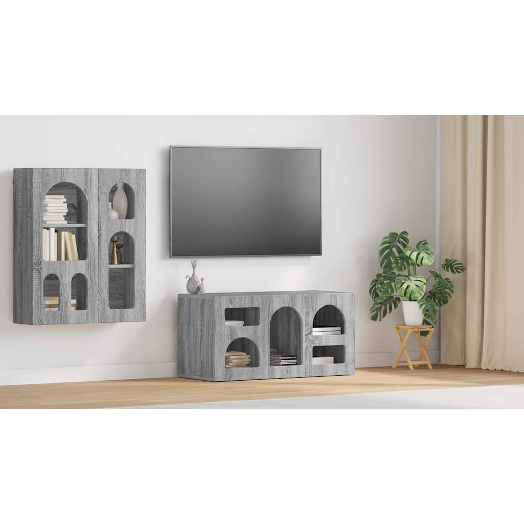 vidaXL Szafka pod telewizor ELST 80 x 35 x 40 cm Szary Sonoma