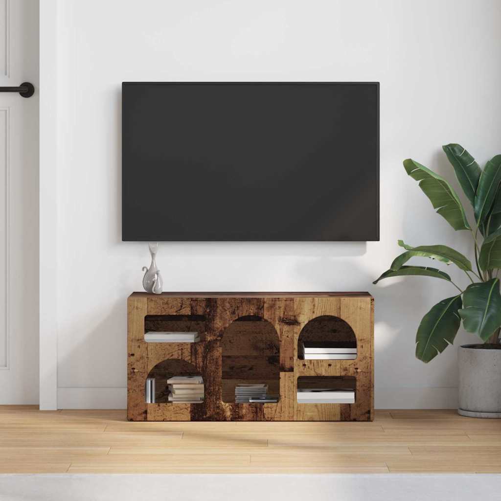 vidaXL Szafka pod telewizor Stare drewno 80 x 35 x 40 cm