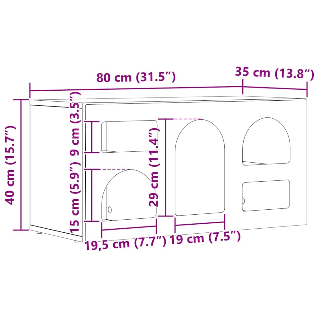 vidaXL Szafka pod telewizor Dąb rzemieślniczy 80 x 35 x 40 cm