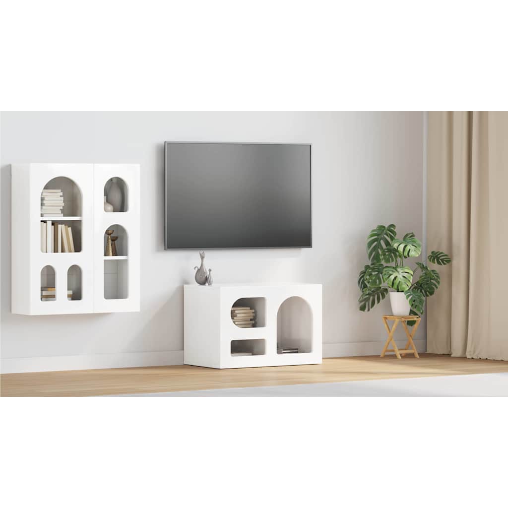 vidaXL Szafka pod telewizor ELST 60 x 35 x 40 cm Wysoki połysk biały