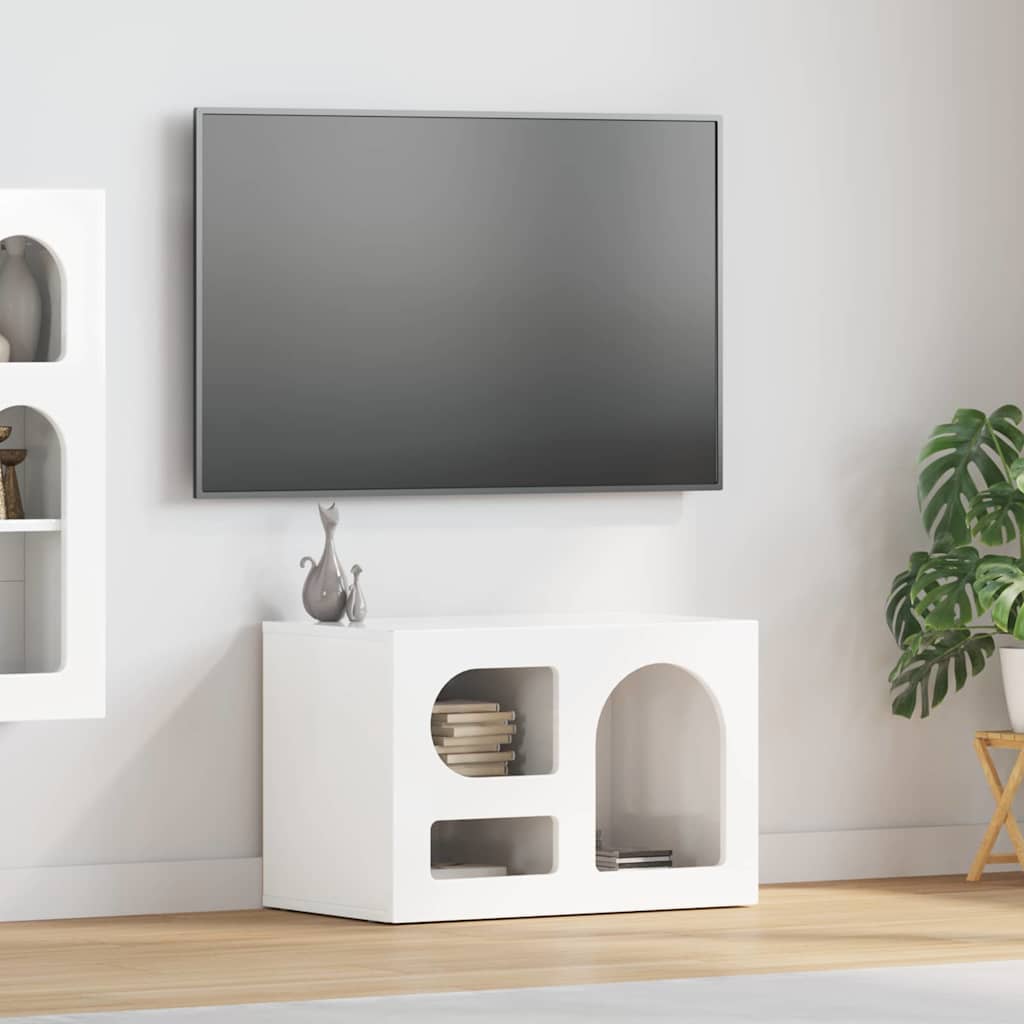 vidaXL Szafka pod telewizor Wysoki połysk biały 60 x 35 x 40 cm