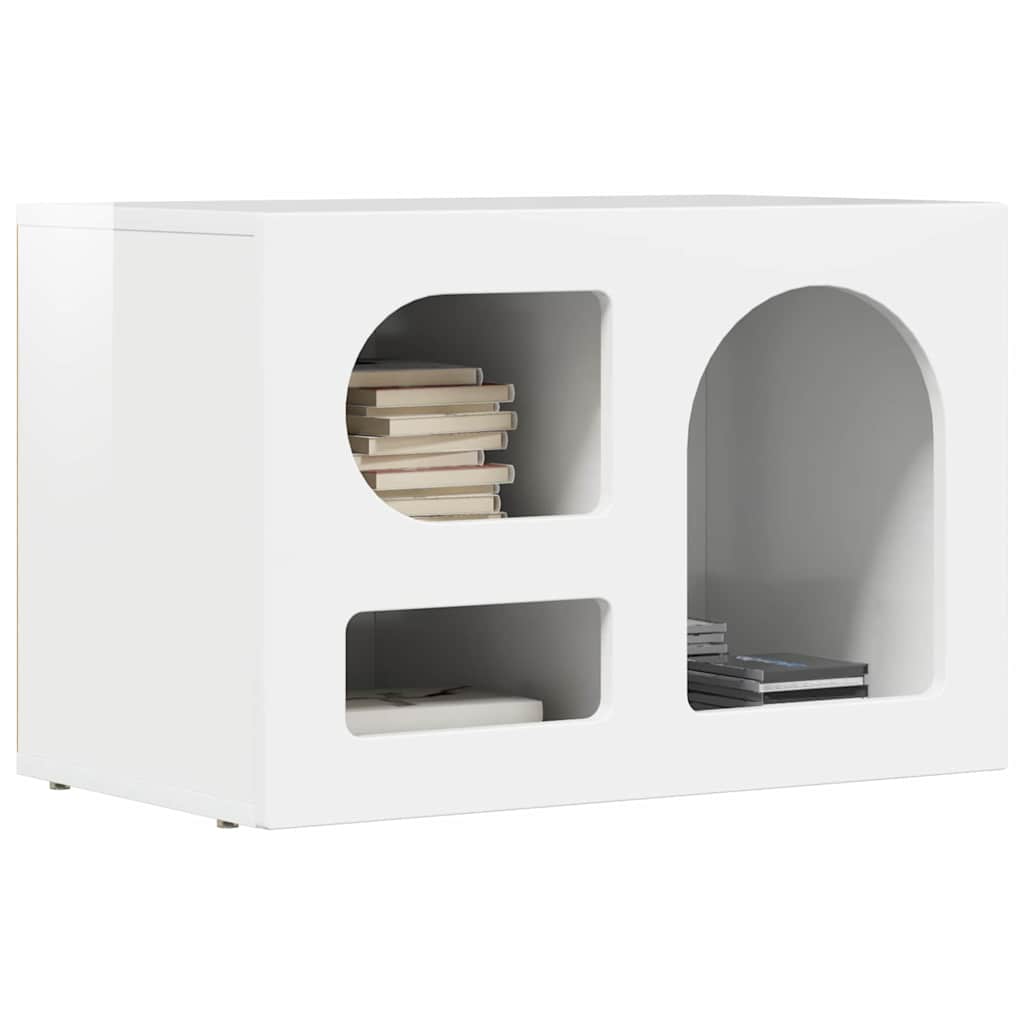 vidaXL Szafka pod telewizor Wysoki połysk biały 60 x 35 x 40 cm