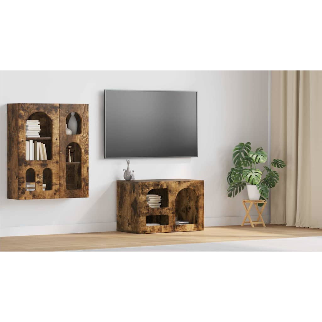 vidaXL Szafka pod telewizor ELST 60 x 35 x 40 cm Dąb wędzony