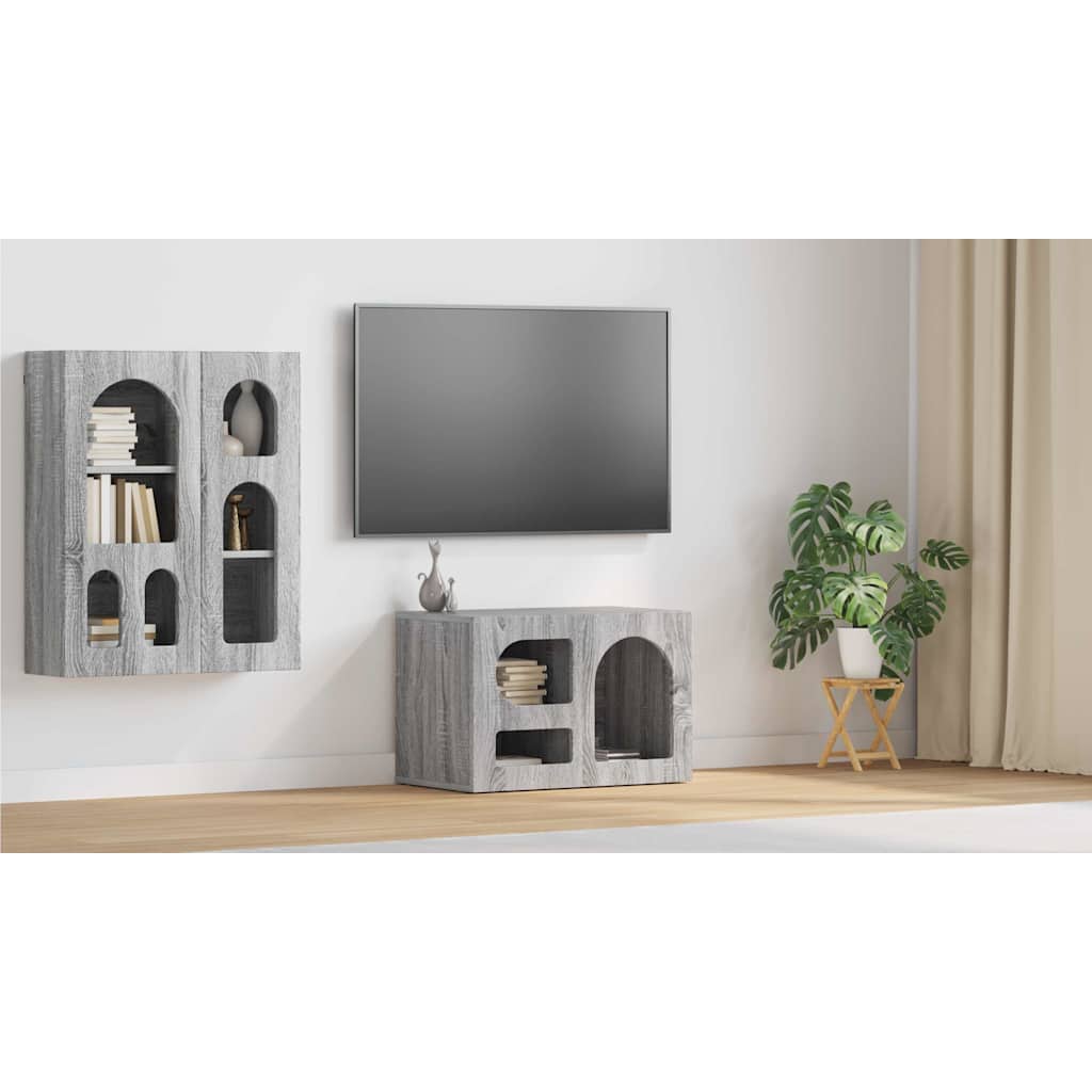 vidaXL Szafka pod telewizor ELST 60 x 35 x 40 cm Szary Sonoma