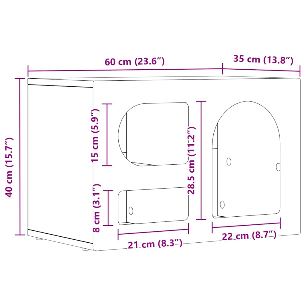 vidaXL Szafka pod telewizor Stare drewno 60 x 35 x 40 cm