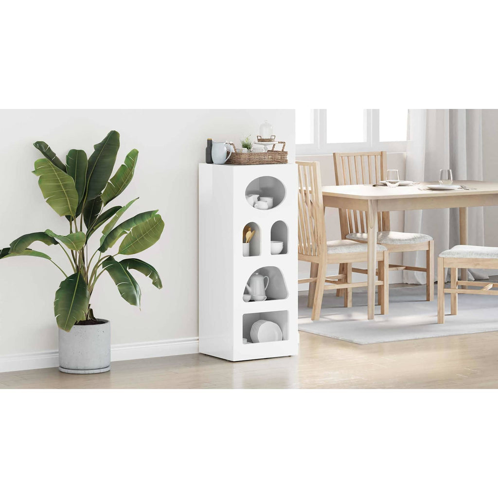 vidaXL Bufet ELST Wysoki połysk biały 40 x 35 x 100,5 cm