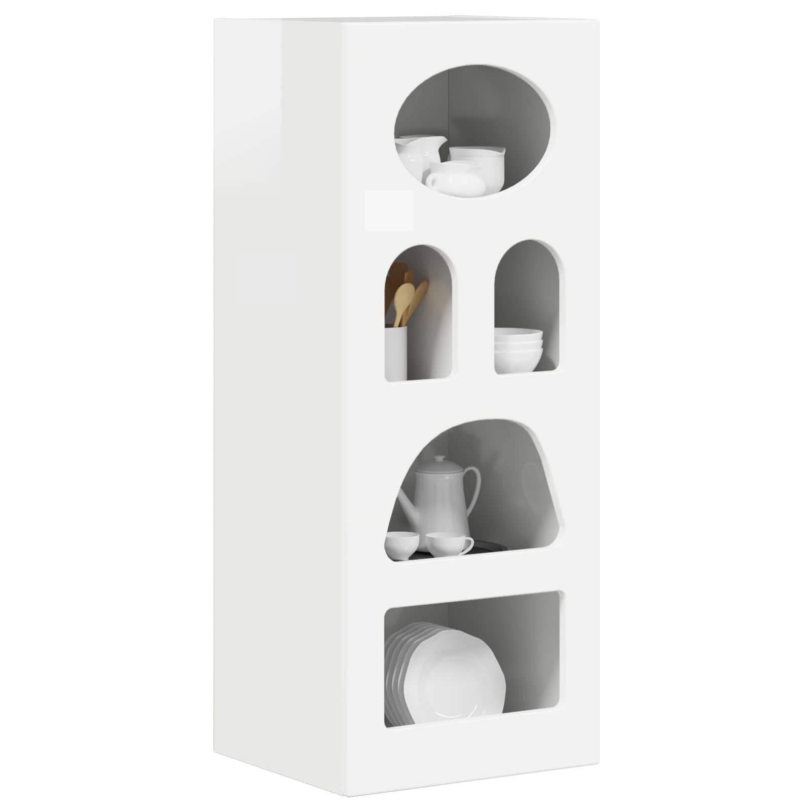 vidaXL Bufet Wysoki połysk biały 40 x 35 x 100,5 cm