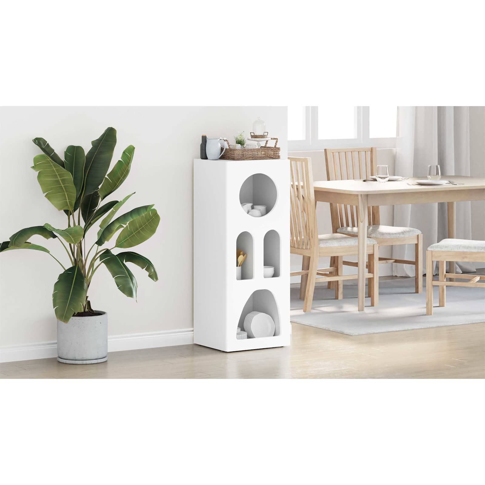 vidaXL Bufet ELST Biały 40 x 35 x 100.5 cm Drewno inżynieryjne