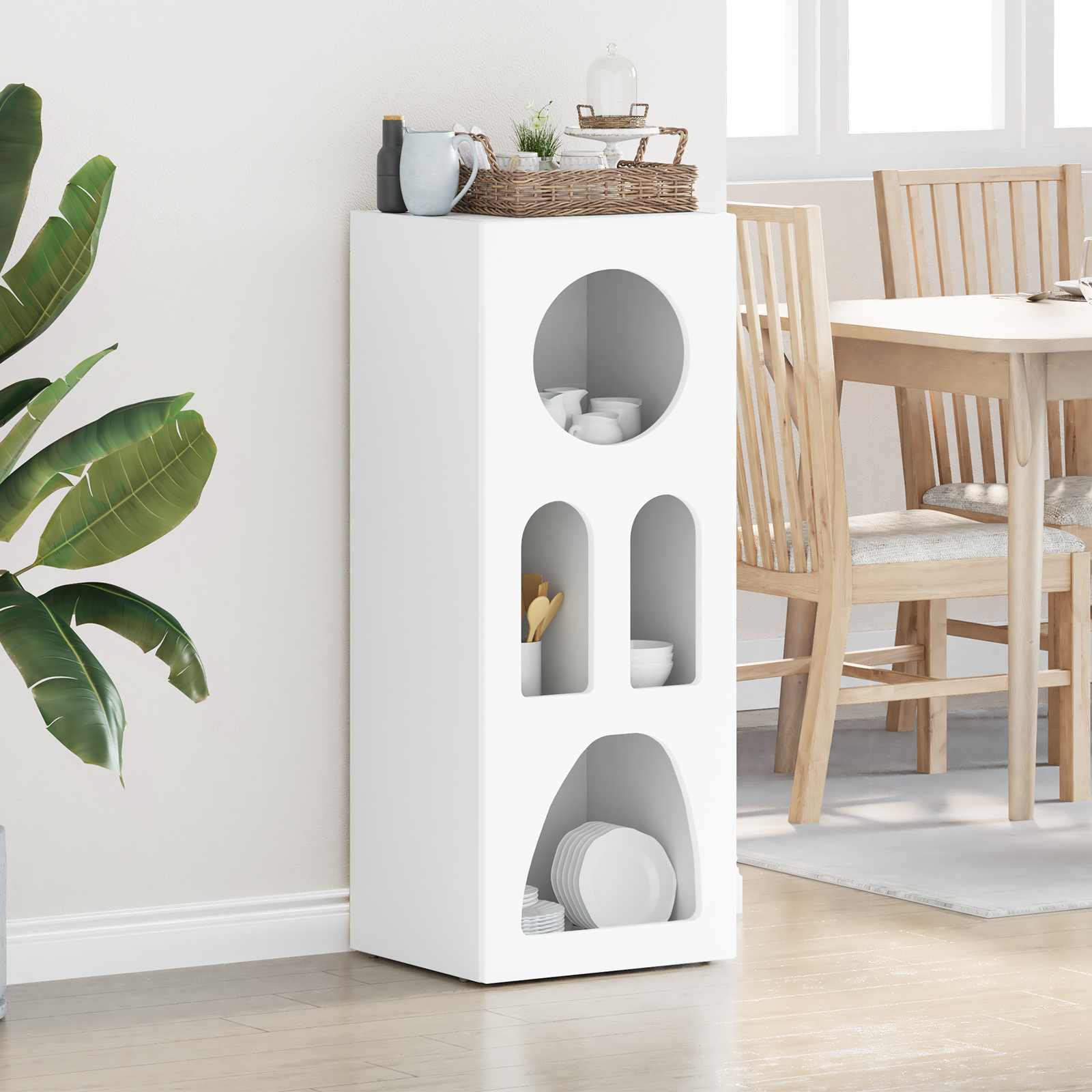 vidaXL Bufet Biały 40 x 35 x 100.5 cm Materiał drewnopochodny