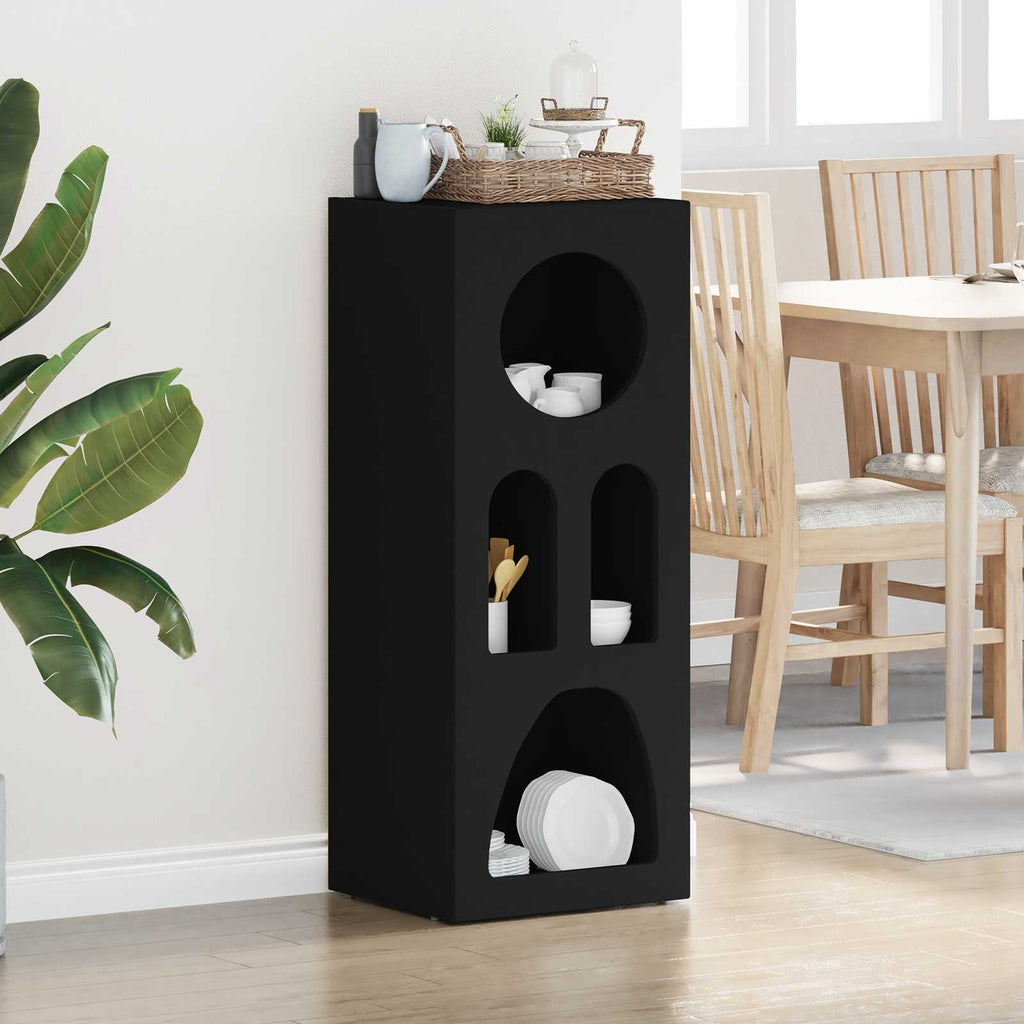 vidaXL Bufet Czarny 40 x 35 x 100.5 cm Materiał drewnopochodny