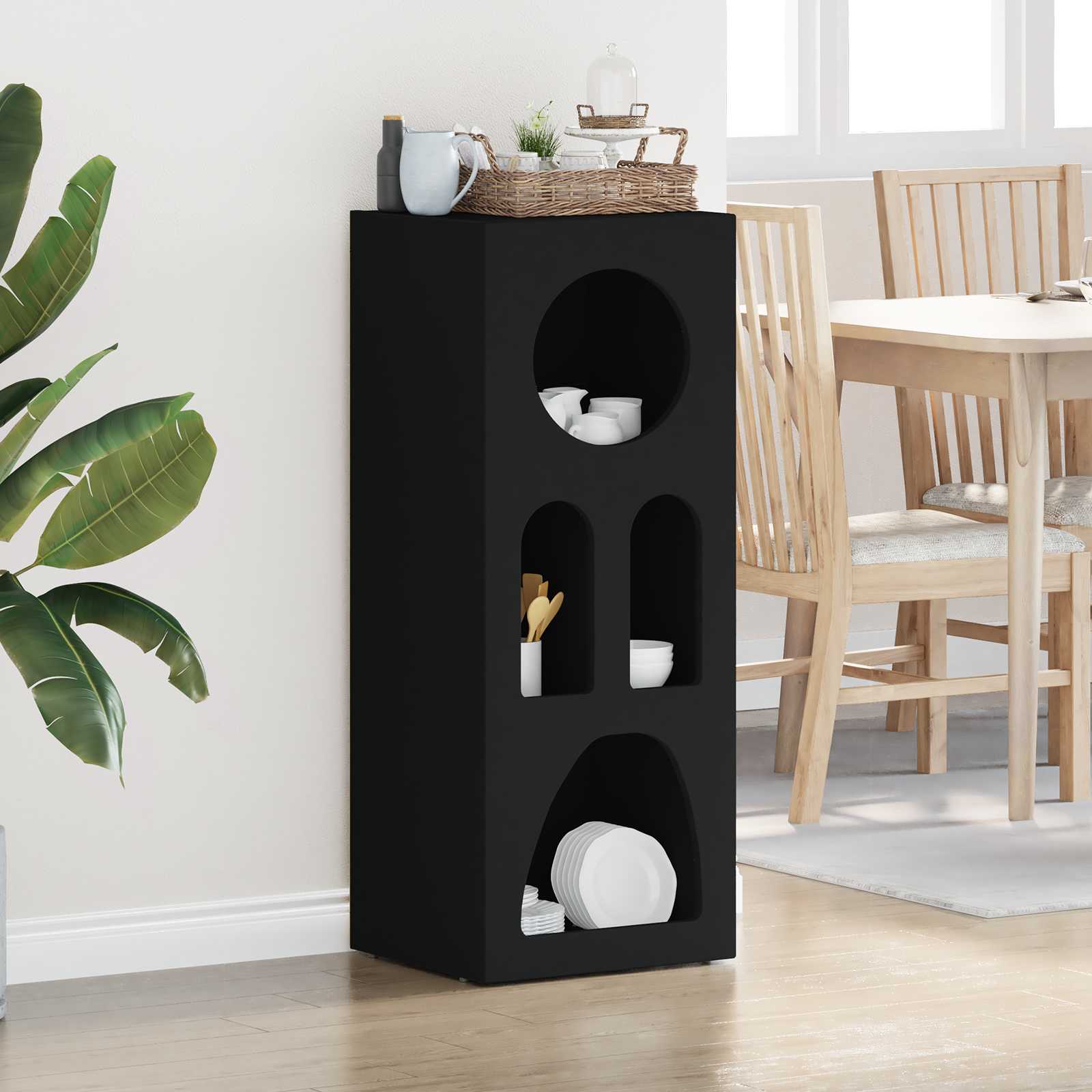 vidaXL Bufet Czarny 40 x 35 x 100.5 cm Materiał drewnopochodny