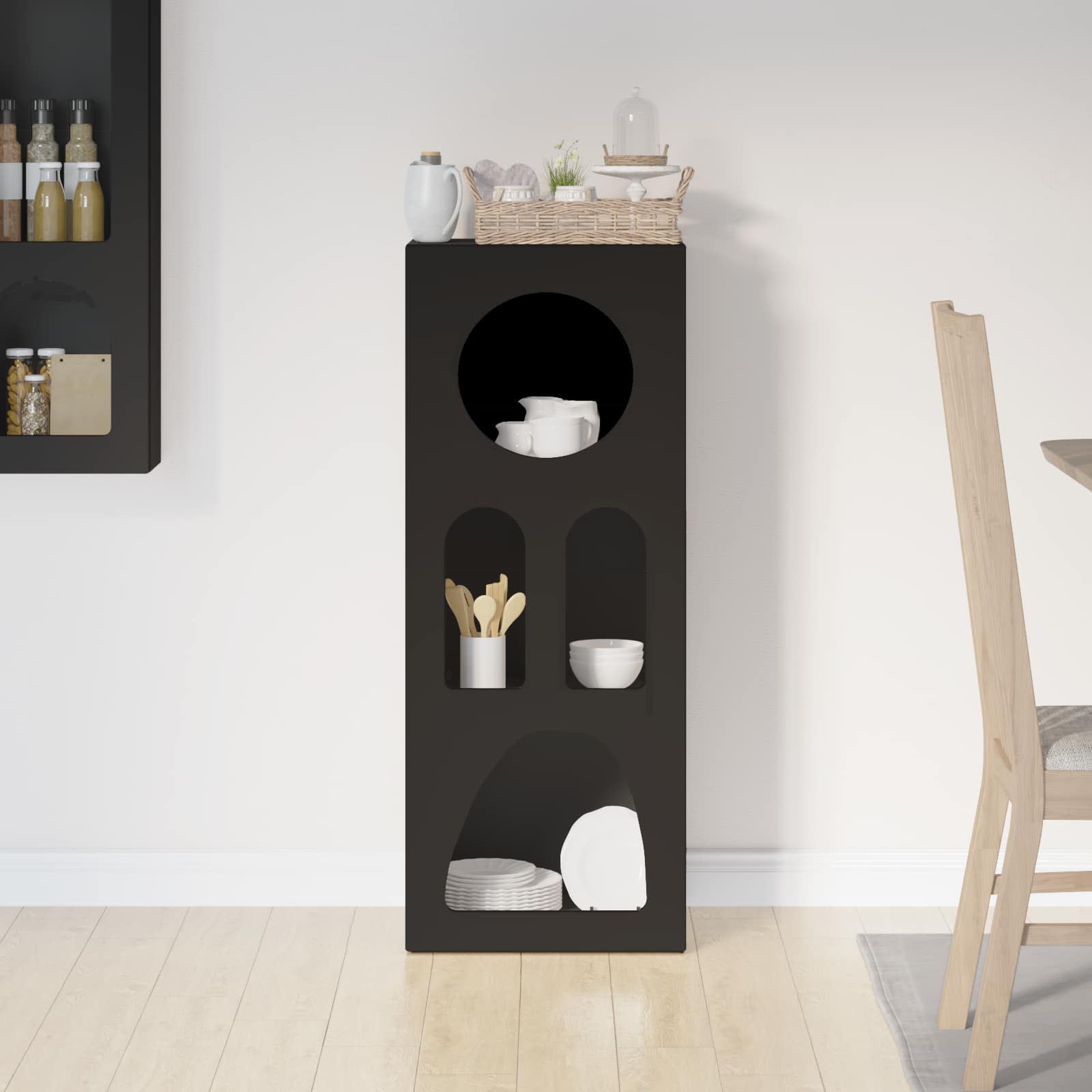 vidaXL Bufet Czarny 40 x 35 x 100.5 cm Materiał drewnopochodny