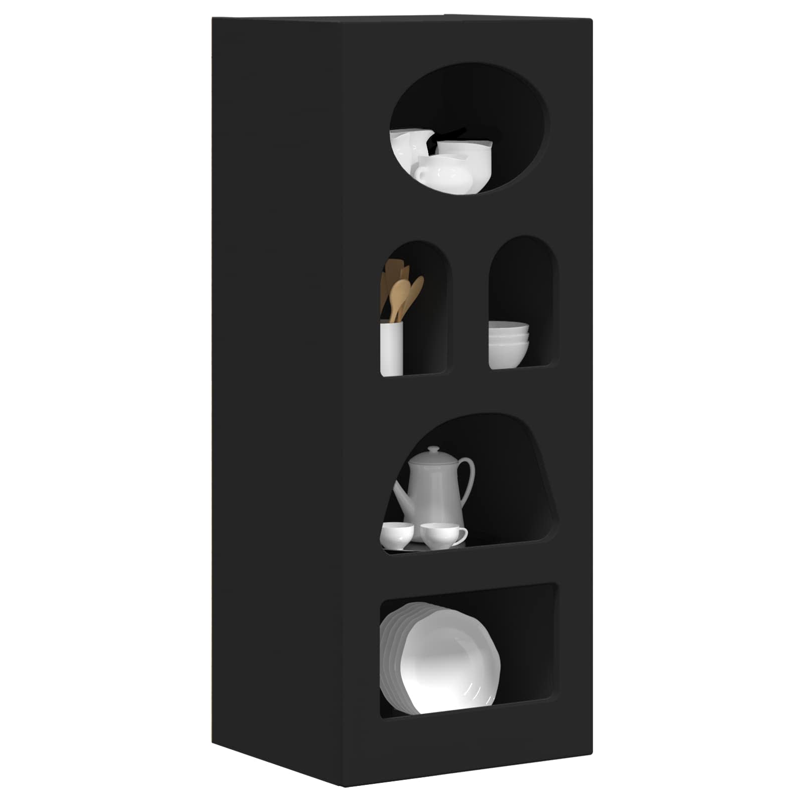 vidaXL Bufet Czarny 40 x 35 x 100.5 cm Materiał drewnopochodny