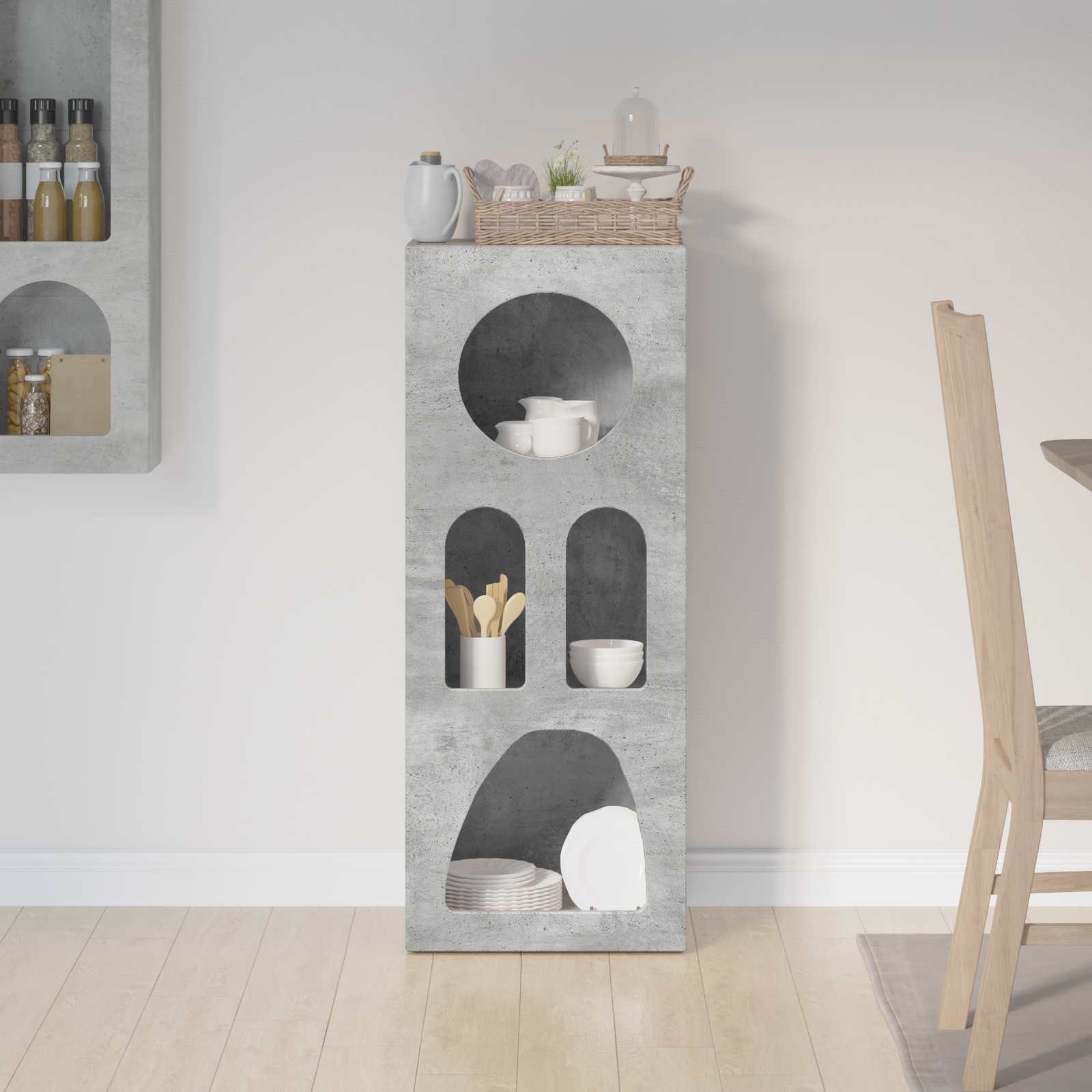 vidaXL Bufet Betonowy szary 40 x 35 x 100.5 cm Materiał drewnopochodny