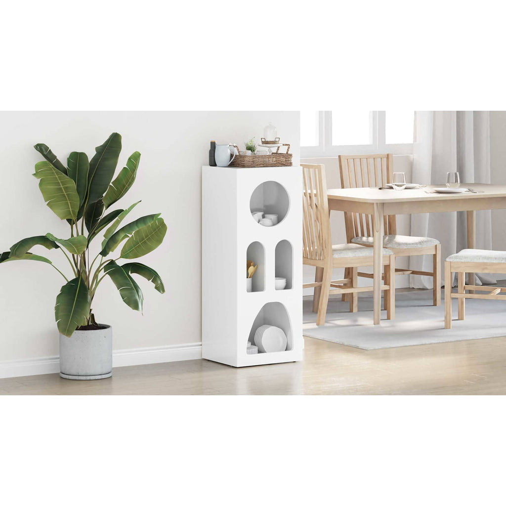 vidaXL Bufet ELST Wysoki połysk biały 40 x 35 x 100.5 cm