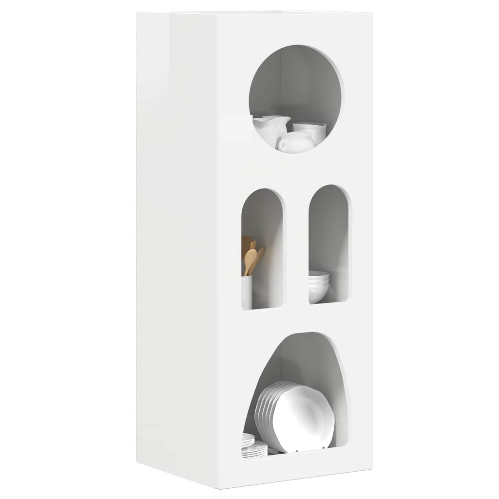 vidaXL Bufet Wysoki połysk biały 40 x 35 x 100.5 cm