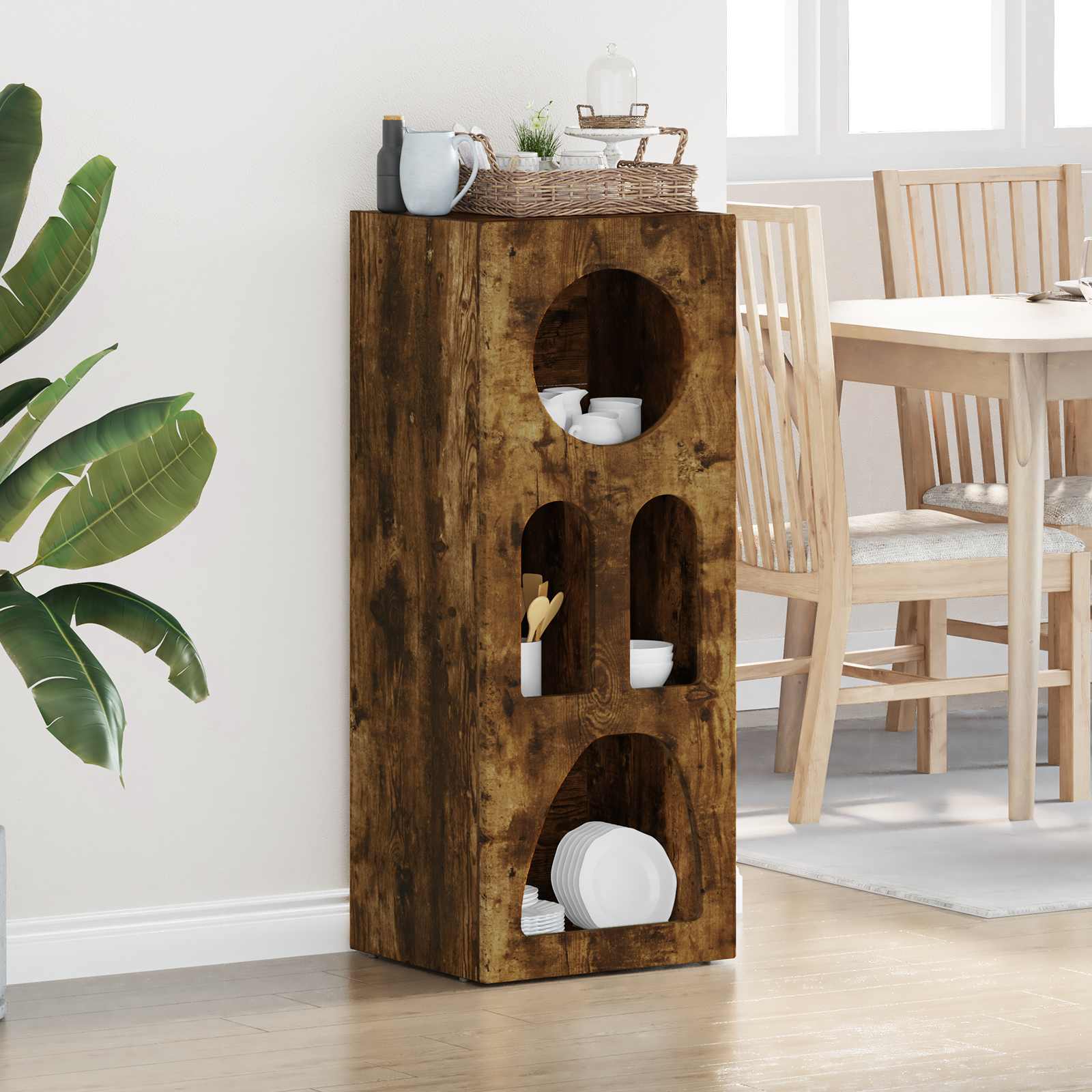 vidaXL Bufet Dąb wędzony 40 x 35 x 100.5 cm Materiał drewnopochodny