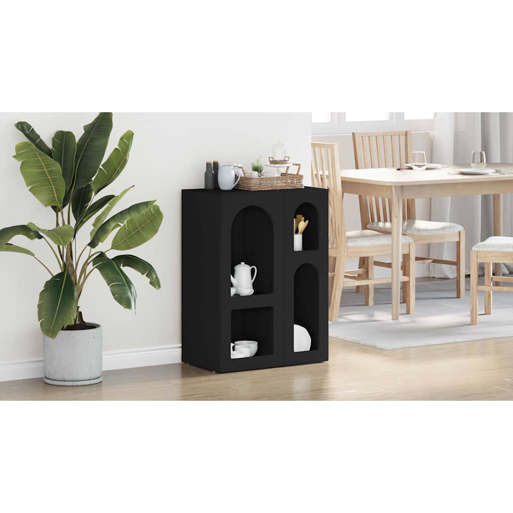 vidaXL Bufet ELST Czarny 59 x 35 x 80.5 cm Drewno inżynieryjne